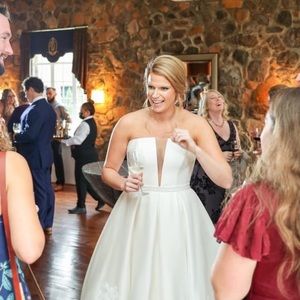 Ivory, Satin, Justin Alexander Wedding dress, roughly size 10, Cleaned